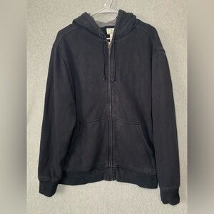 LL Bean Hoodie Mens Medium Black Full Zip Jacket